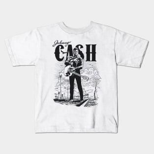 Johnny Cash Retro Style Kids T-Shirt